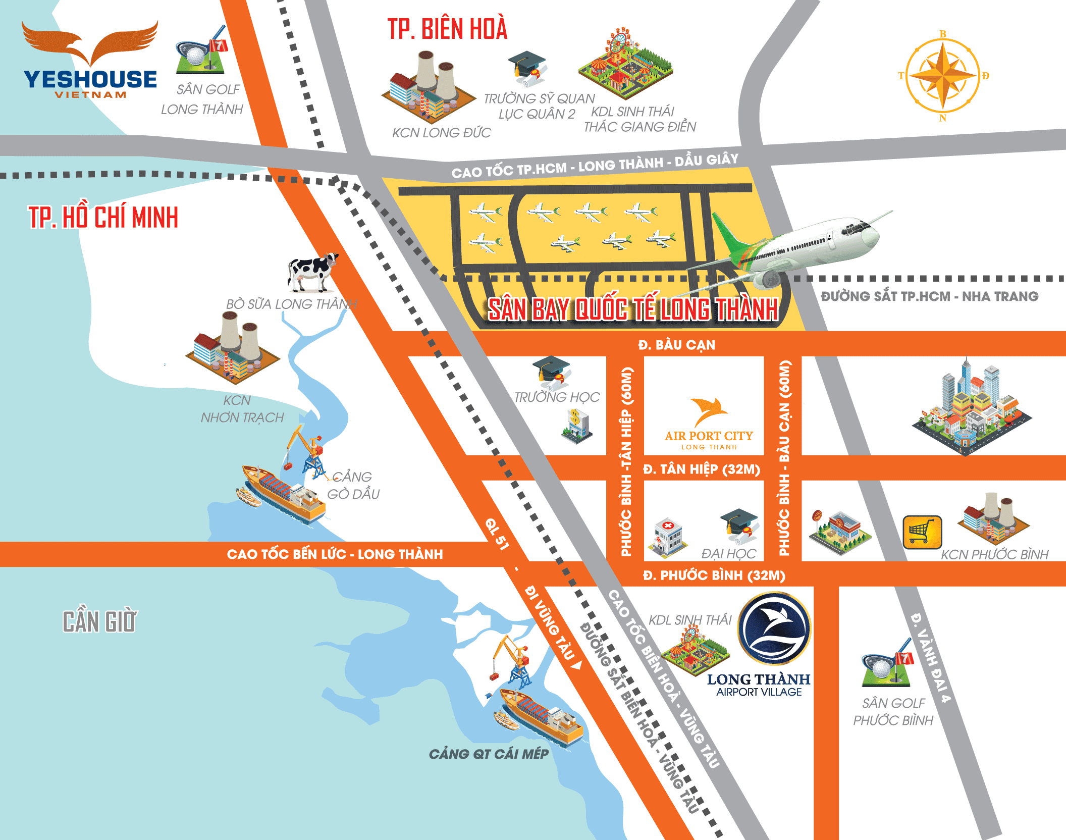 vị trí đất nền dự án long thành airport village