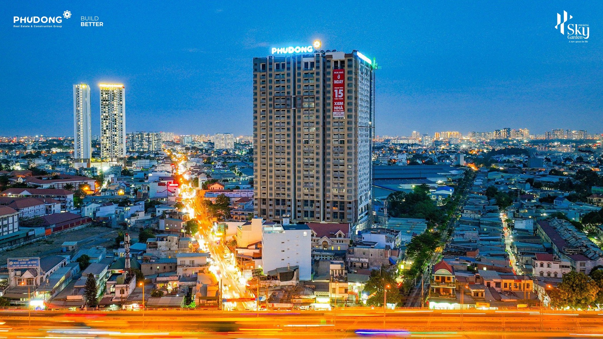 tiến độ phú đông sky garden