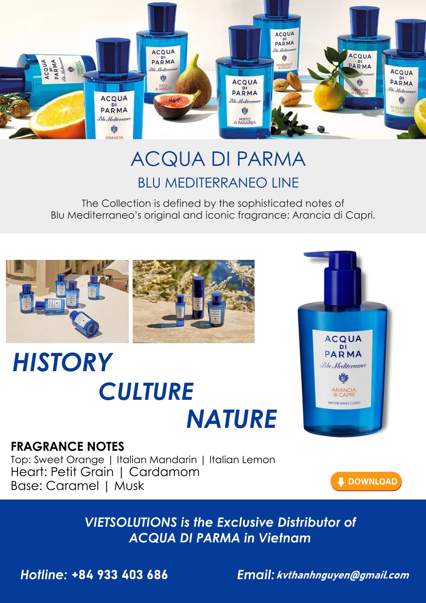 acqua di parma cho khách sạn tại Việt Nam