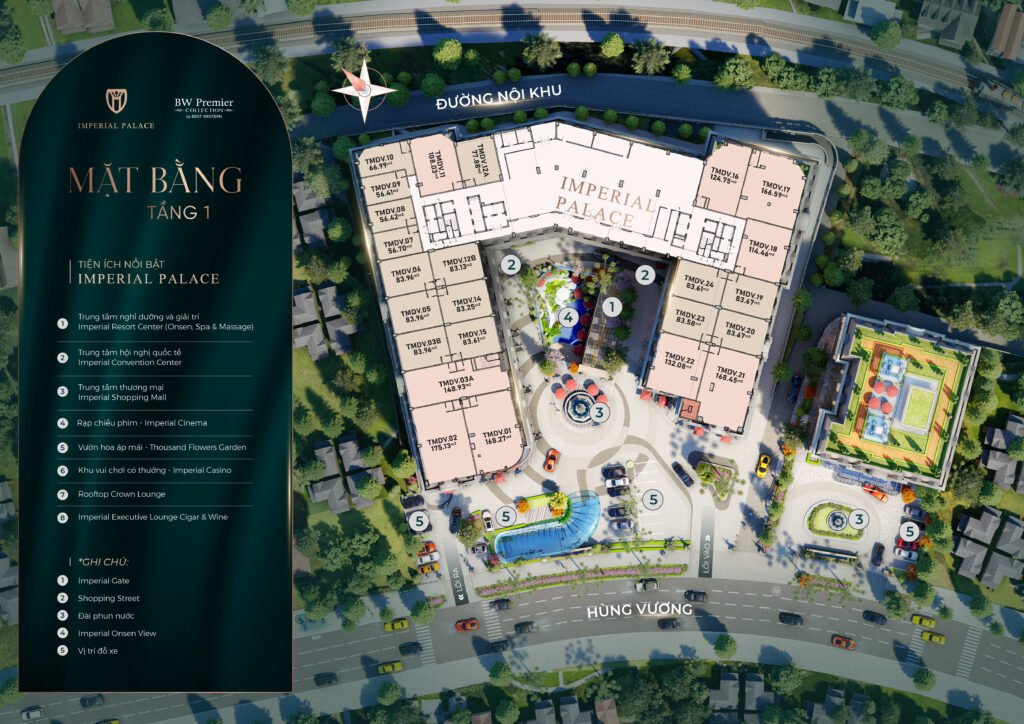 mặt bằng tiện ích Imperial Palace Đà Lạt