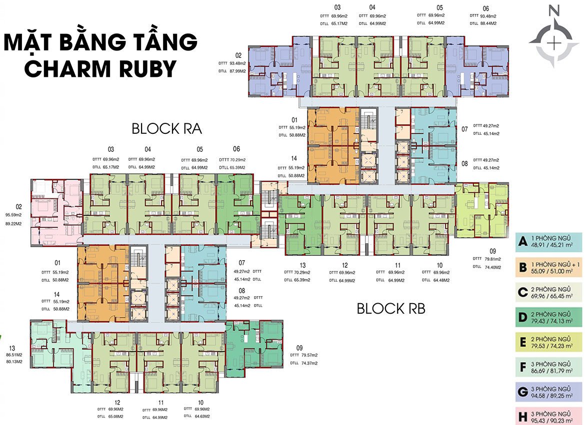 mặt bằng căn hộ charm city