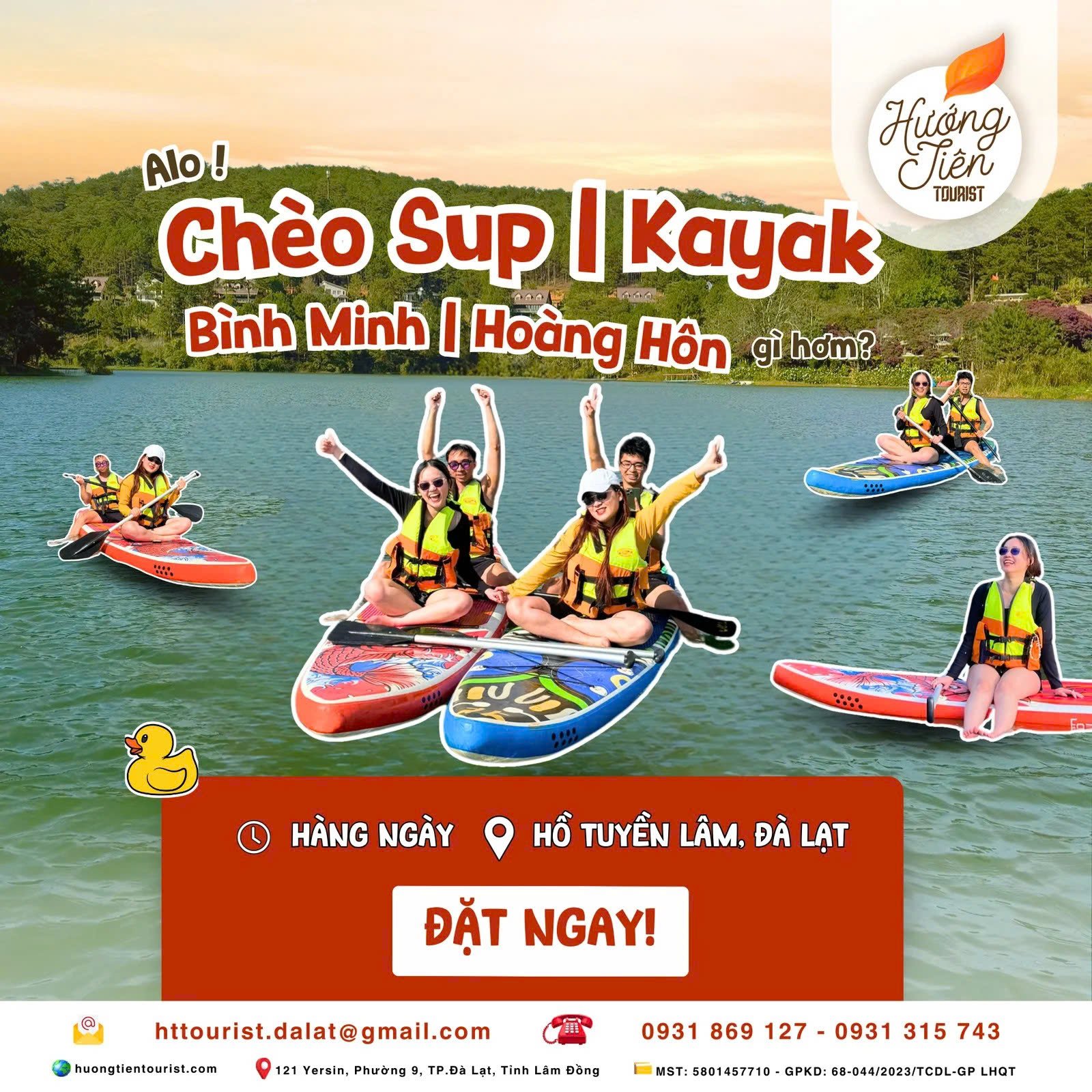 Trải nghiệm chèo thuyền Kayak và chèo SUP Hồ Tuyền Lâm [2026]