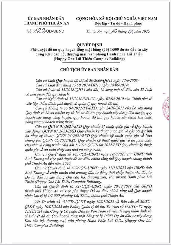 pháp lý dự án Happy One mori