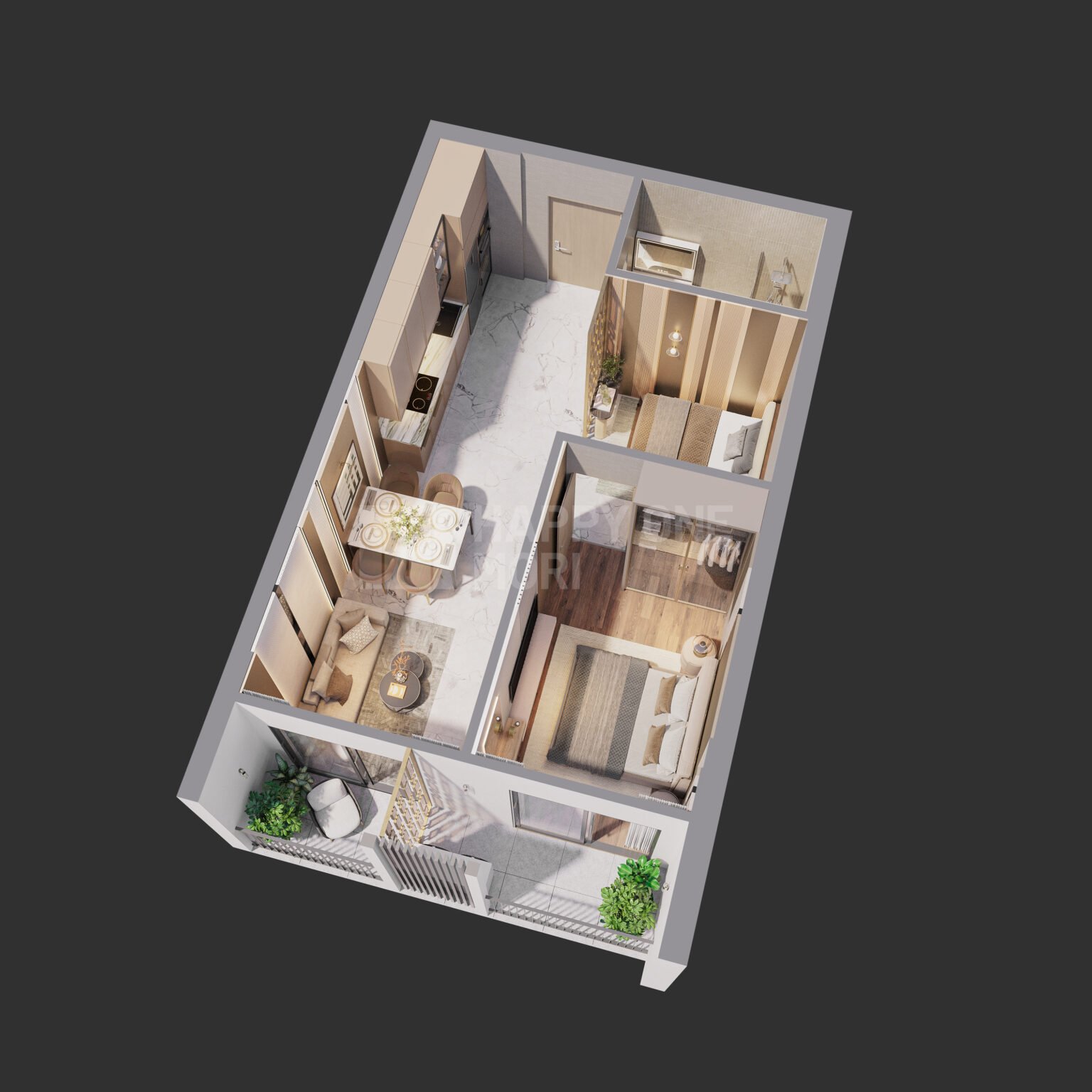 layout căn hộ happy one mori