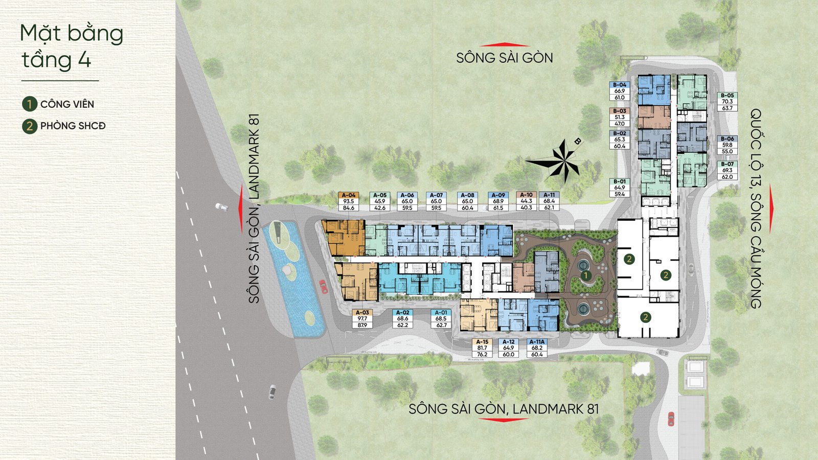 mặt bằng tầng A&T riverside saigon