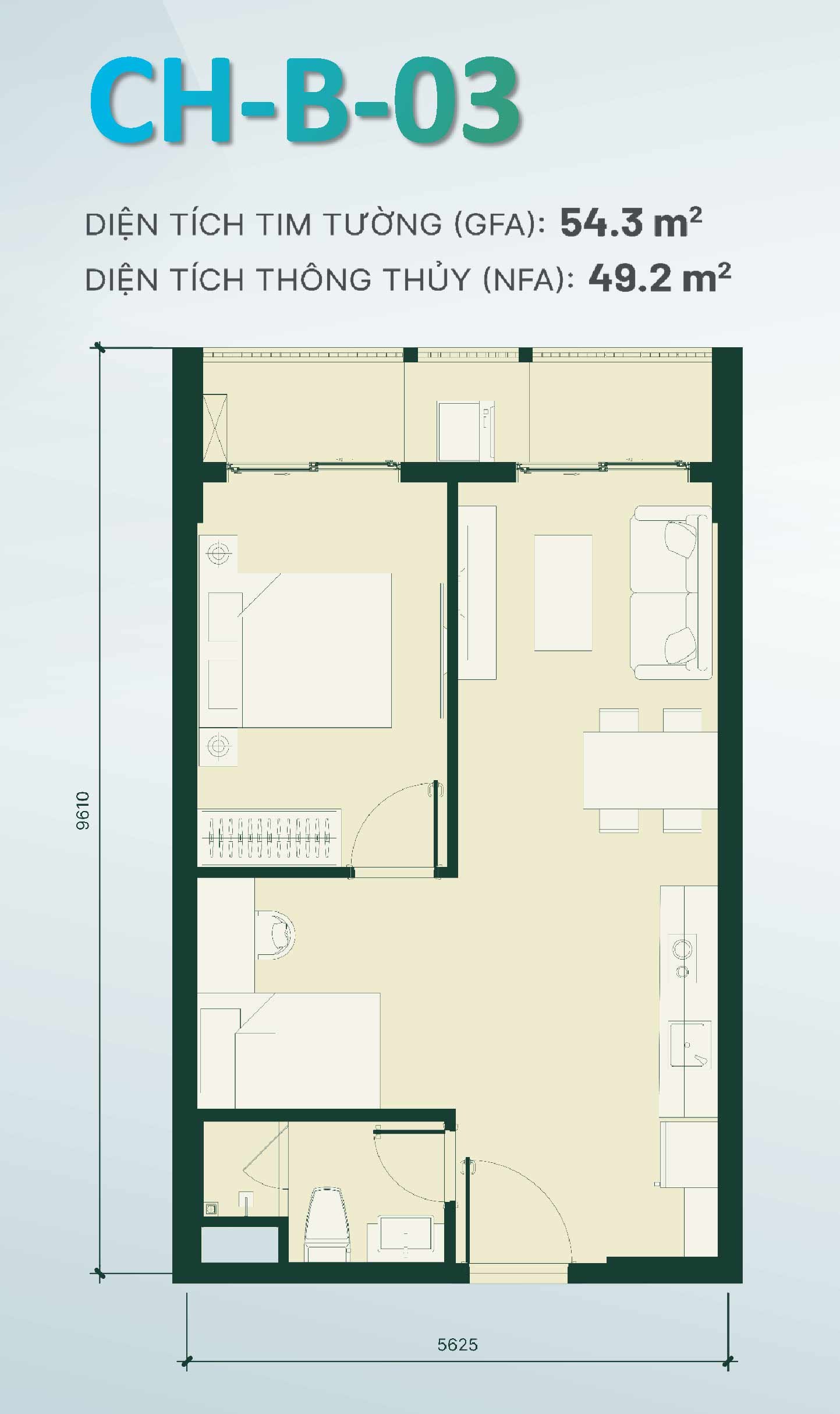 layout căn hộ Happy One Mori