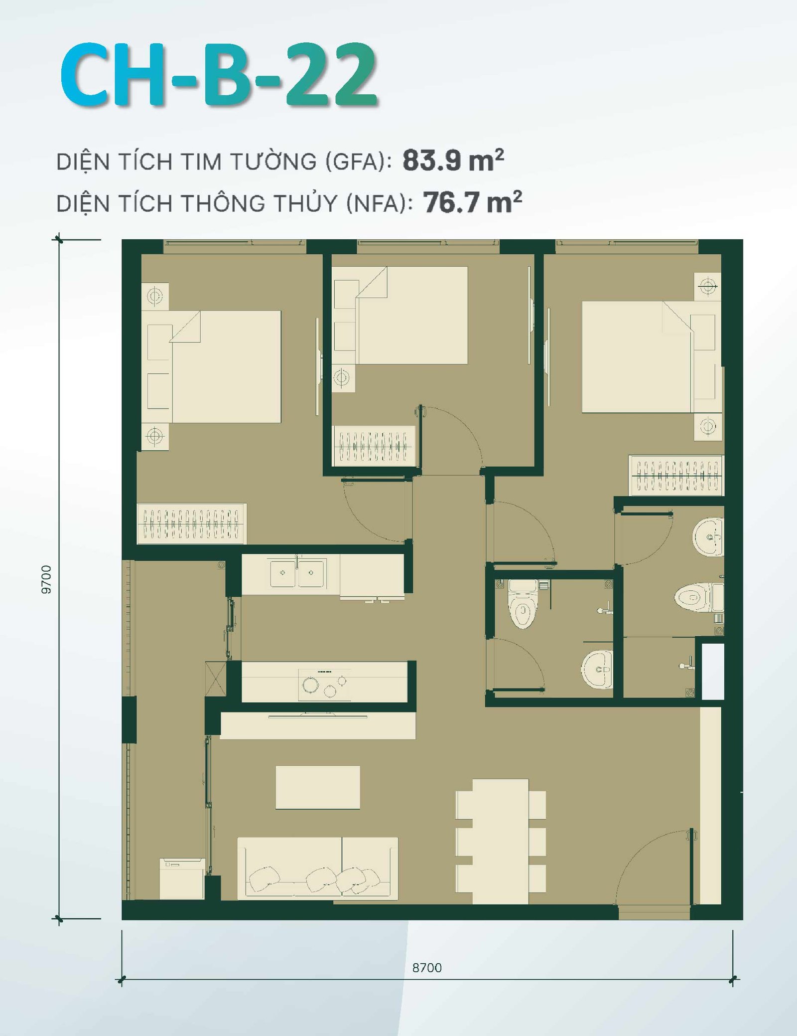 layout căn hộ Happy One Mori