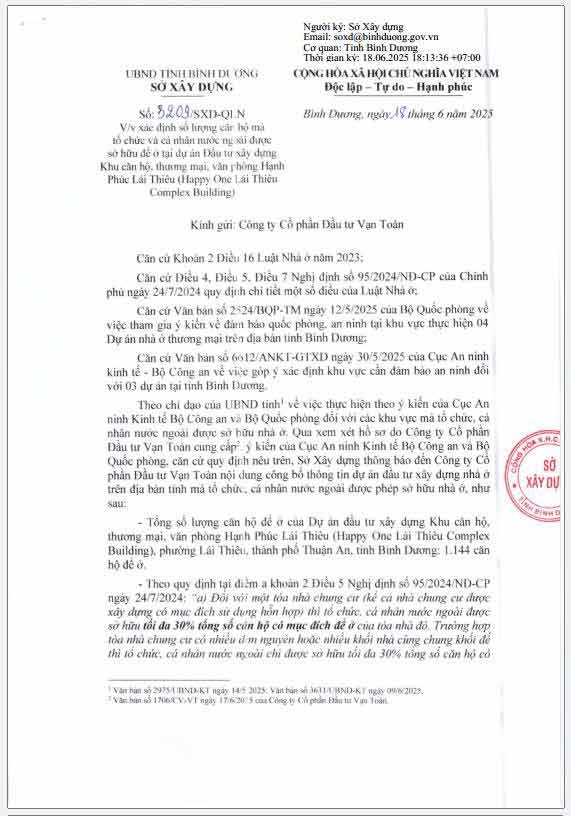 pháp lý dự án Happy One mori