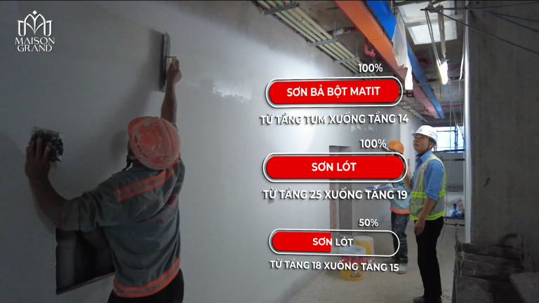 tiến độ thi công maison grand tháng 1/2026