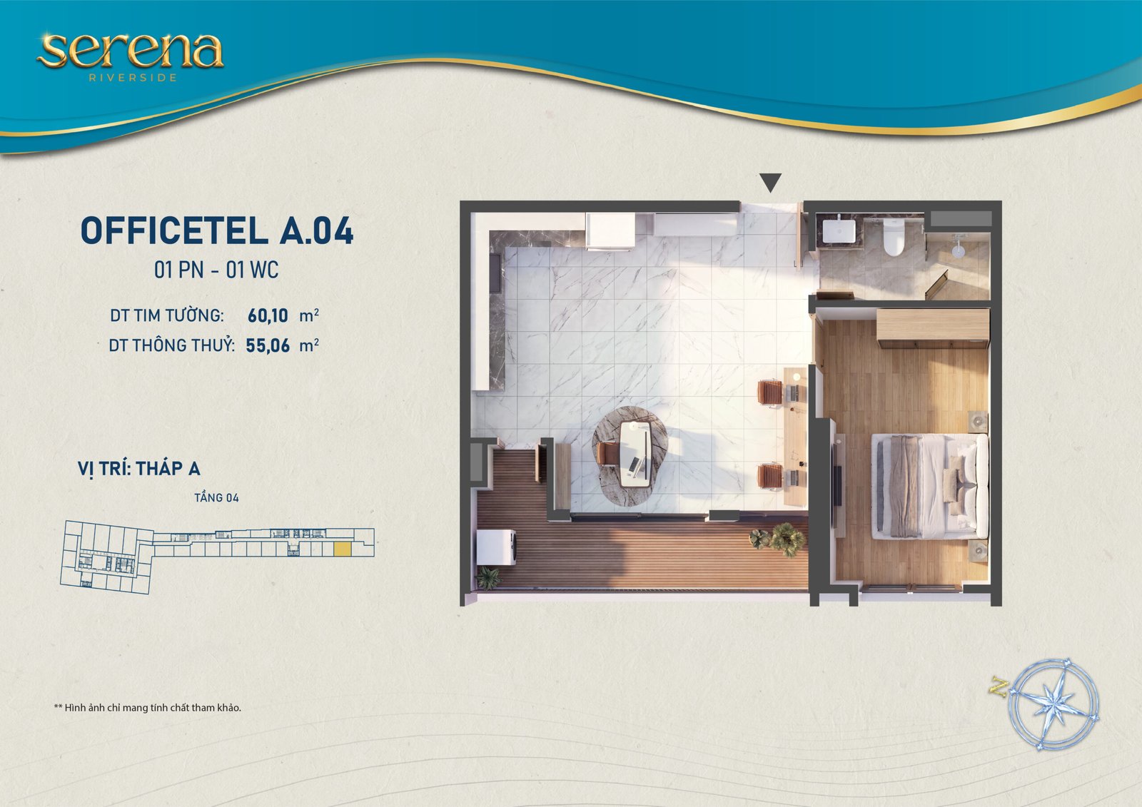 căn officetel dự án Serena Riverside Đạt Phước