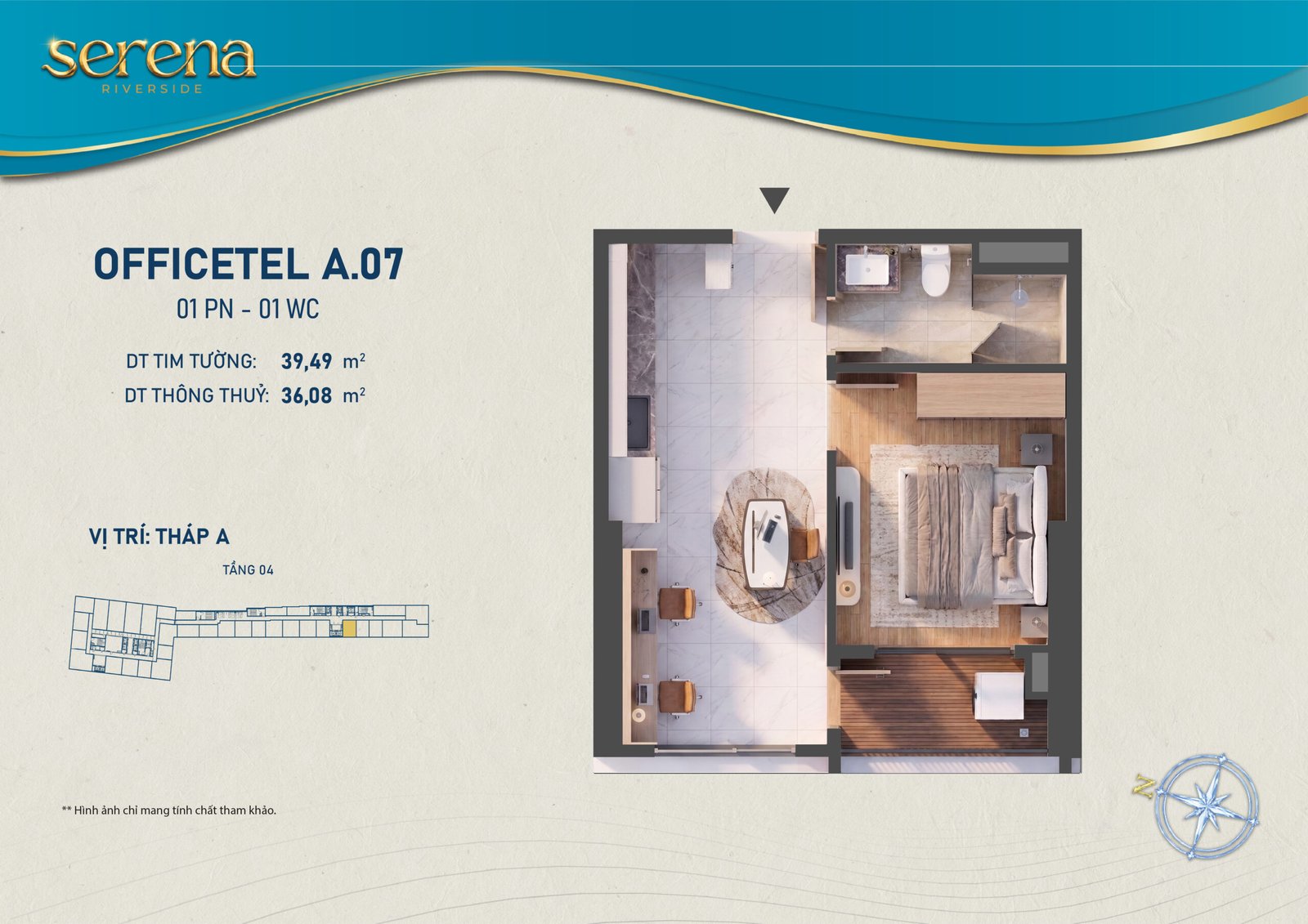 căn officetel dự án Serena Riverside Đạt Phước
