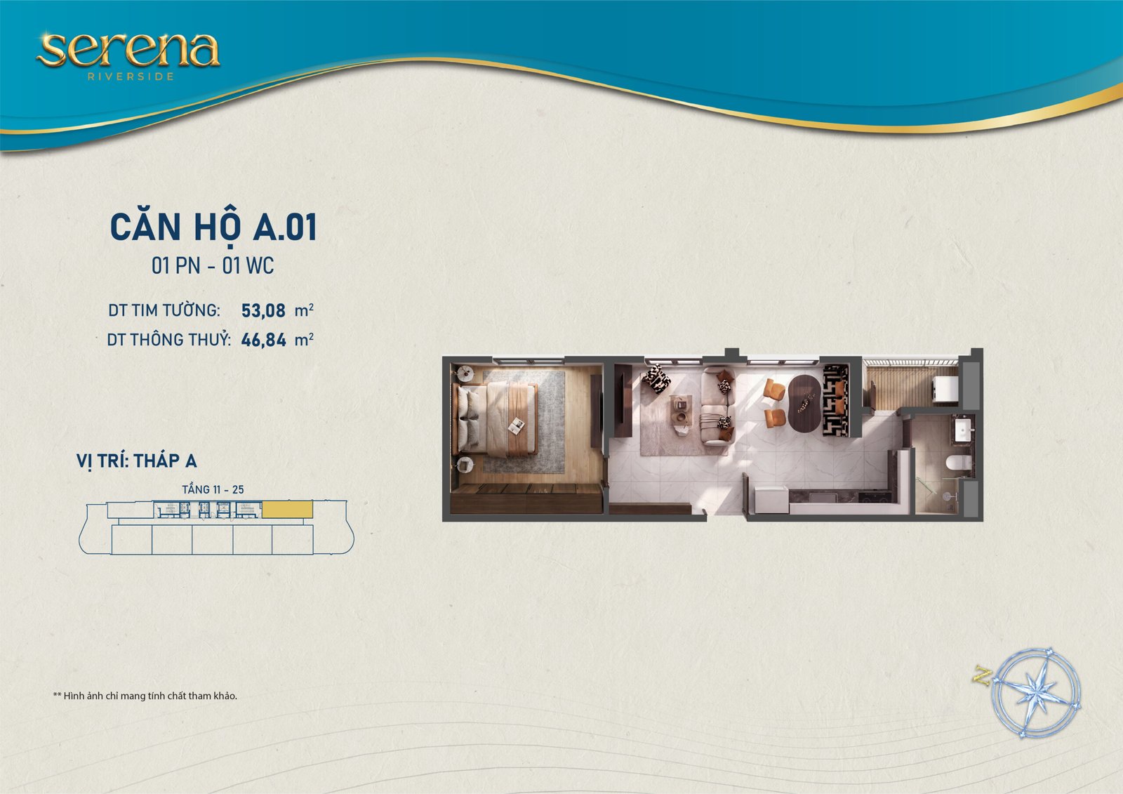 mặt bằng căn hộ Serena riverside Đạt Phước