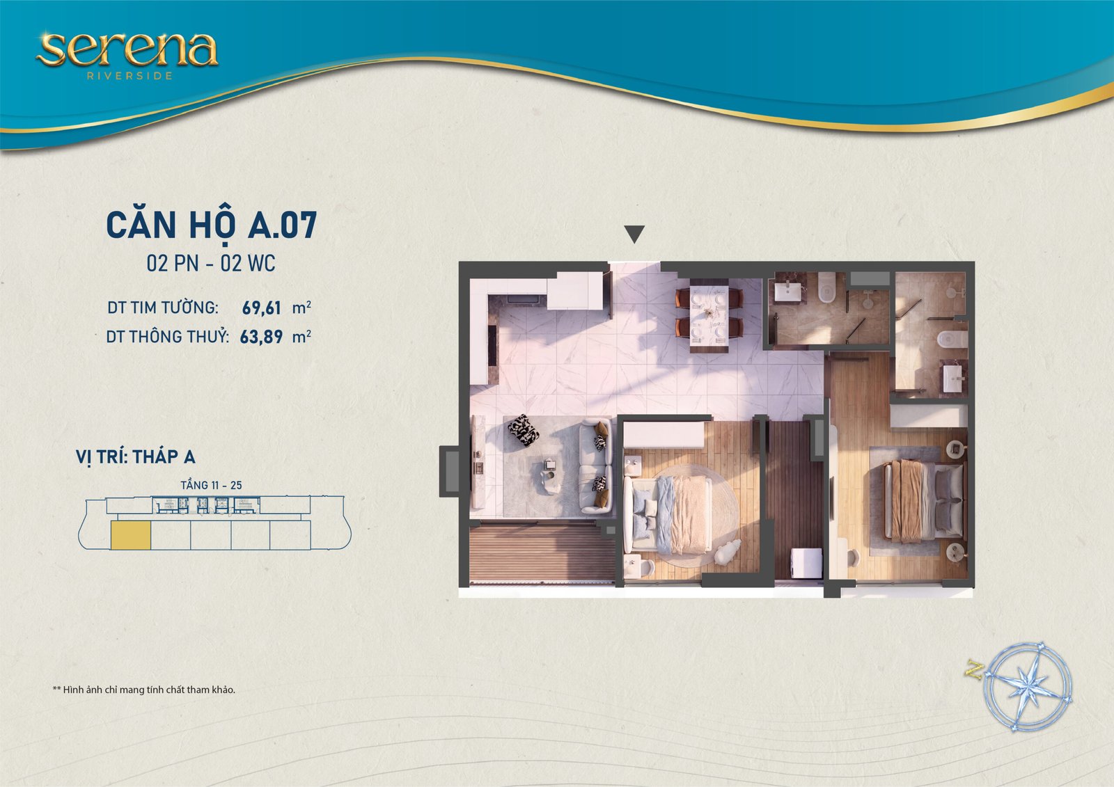 mặt bằng căn hộ Serena riverside Đạt Phước